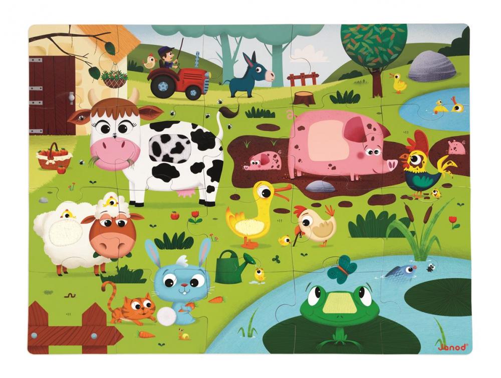 Dotykové puzzle Zvieratká na farme 