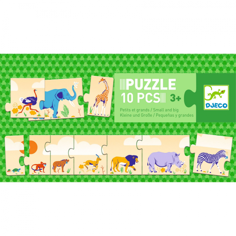 Africké zvieratá podľa výšky - postupové puzzle