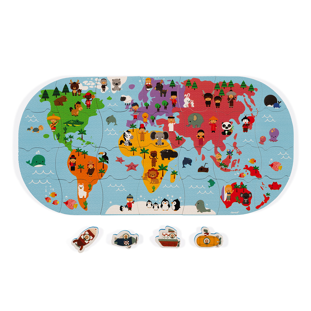 Puzzle do vody Mapa sveta
