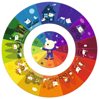 Farebný kruh - puzzle 24 ks