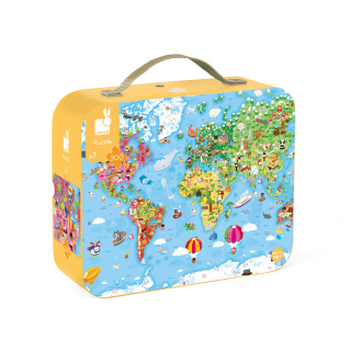 Mapa sveta - puzzle v kufríku
